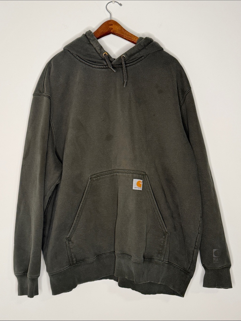 Carhartt Men's Heavy Duty Olive Green Hooded Sweatshirt